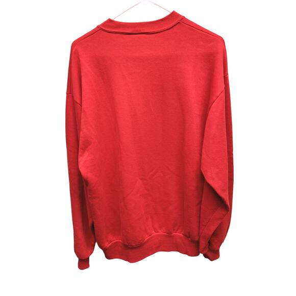 Vintage Jerzees Santa Tree Red Ugly Christmas Crewneck Sweatshirt L Grandmacore - Picture 4 of 6